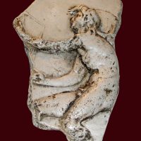 Carving showing Greek god Caerus