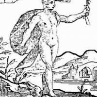 Illustration showing Greek god Caerus