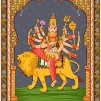 Mythlok - Chandraghanta painting Classical style painting of the Indian warrior goddess Chandraghanta