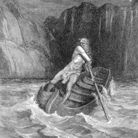 An illustration of the Greek ferryman Charon
