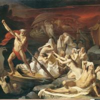 A painting of the Greek ferryman Charon