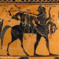 Pottery art of the Greek centaur Chiron