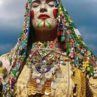 Traditional costume during festivals dedicated to the Moon Goddess Hana