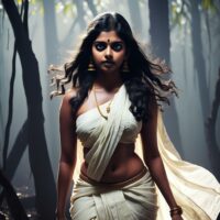 image of Kalliyankattu Neeli, a Yakshi from South Indian folklore.