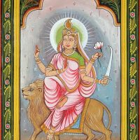 Mythlok - Katyayani painting A painting of the Indian Goddess Katayani