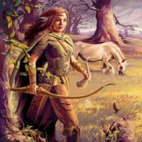 An illustration of the Finnish forest goddess Mielikki