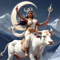 Mythlok - Shailaputri an image of Goddess Shailaputri from Indian mythology.