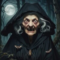 An illustration of the Albanian witch Shtriga