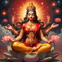 an image of Goddess Siddhidatri seated on a lotus