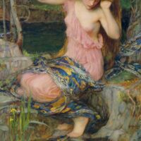 Lamia 1909 Classical painting of the Asturian water spirit Xana