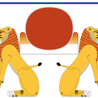 Mythlok - Aker illustration Ancient representation of the Egyptian god Aker