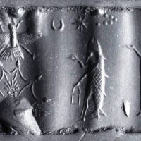 Stone tablet showing Hurrian God Alalu