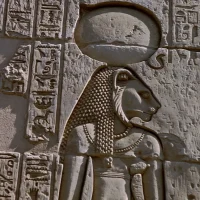 Mythlok - Anhur carving Carving depicting the Egyptian War god Anhur