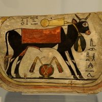 Mythlok - Apis hieroglyphics A painting of the Egyptian sacred bull Apis