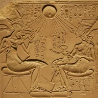 Mythlok - Aten tablet A stone tablet depicting the Egyptian sun disc Aten