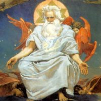 A painting of the Georgian god Ghmerti