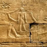 A wall carving of the Egyptian Goddess Heqet