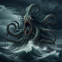 Mythlok - Iku Turso Iku-Turso, a terrifying sea monster from Finnish mythology with multiple tentacles and heads