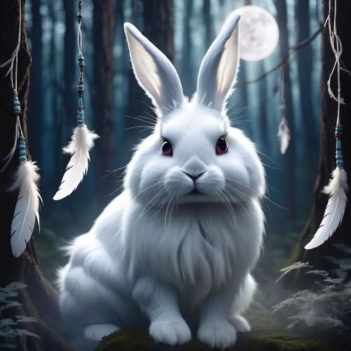 an image of Jiibayaabooz, the Spirit Rabbit from Ojibwe mythology.