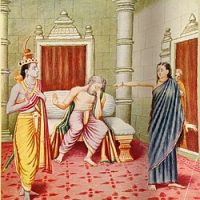 A painting of Kaikeyi and Rama