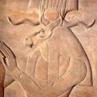 Wall carving of the Egyptian God Kherty