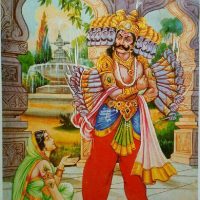 Painting of the Lankan Queen Mandodari with Ravana