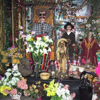 A shrine of the Mayan spirit Maximon