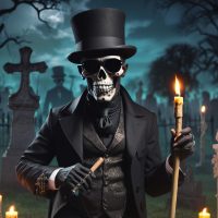 Mythlok - Papa Gede image of Papa Gede, the Haitian Vodou spirit of death and fertility.