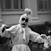 Cosplay of the Malaysian ghost Pocong