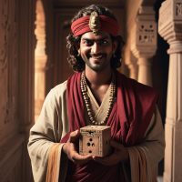 Mythlok - Shakuni image of Shakuni from Indian mythology — a lean, sharp-featured man with piercing eyes