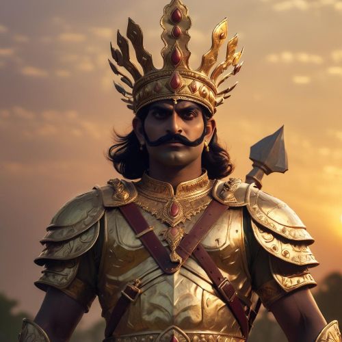 an image of Shatrughna from Indian mythology