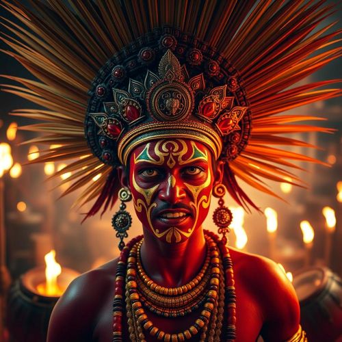 a Theyyam performer from Kerala during the Theyyam Festival,