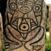 Mythlok - Atabey rock painting Rock Painting of the Taino goddess Atabey