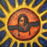 Painting of the Sami sun goddess Beaivi