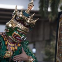 Stage performer depicting Burmese demon King Dathagiri