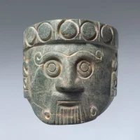 A stone bust of the Mixtec Rain god Dzahui