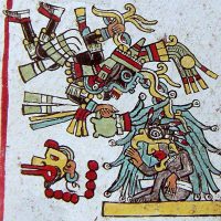 Traditional painting of the Mixtec Rain god Dzahui