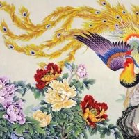 Modern painting of the Chinese phoenix, Fenghuang