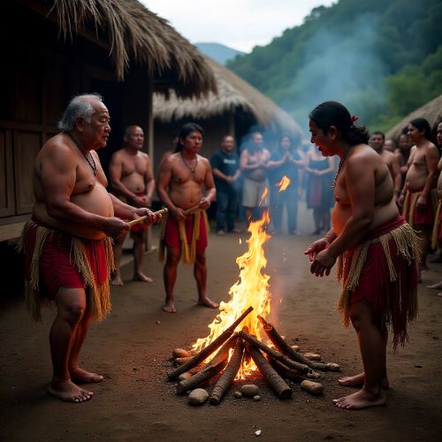 scene of the Kanyaw ritual in the Cordillera mountains of the Philippines.
