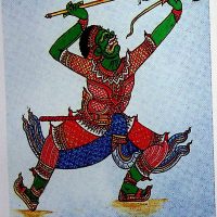 Mythlok - Kumphakan traditional Traditional painting of the Thai demon warrior Kumphakan