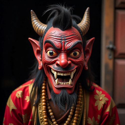 portrait of Majipa Lakhey in full ceremonial form