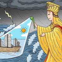 Modern illustration of the Chinese goddess Mazu