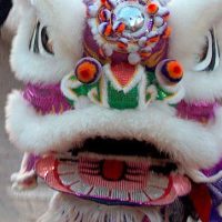 Performer wearing a costume of the Chinese Hybrid Nian