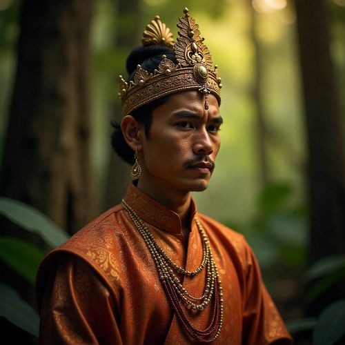 Seri Rama from Hikayat Seri Rama, depicted as a noble Malay prince with golden skin