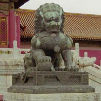 Stone statue of the Chinese Foo Dogs Shishi