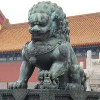 Stone statue of the Chinese Foo Dogs Shishi