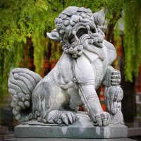 Stone statue of the Chinese Foo Dogs Shishi