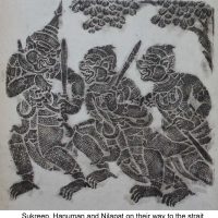 Mythlok - Sukreep art Traditional art involving the Thai monkey god Sukreep