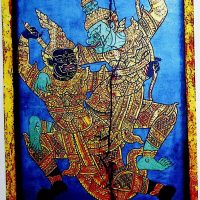 Mythlok - Thotsakan art Classical painting of the Thai Demon king Thotsakan