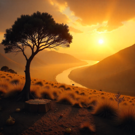 A scene representing Tswana Mythology